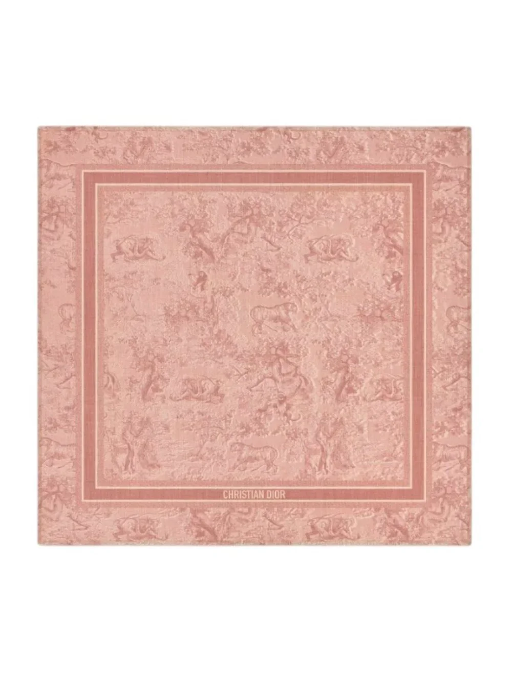 Christian Dior Rose des Vents Toile de Jouy Sauvage Shawl Scarf Wrap Wool Silk